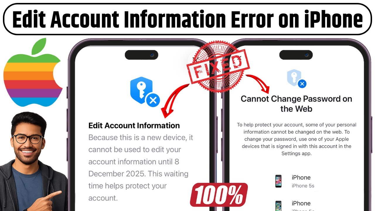 How to Fix Edit Account Information Error on iPhone/iPad | Because This is A New Device, It Cannot