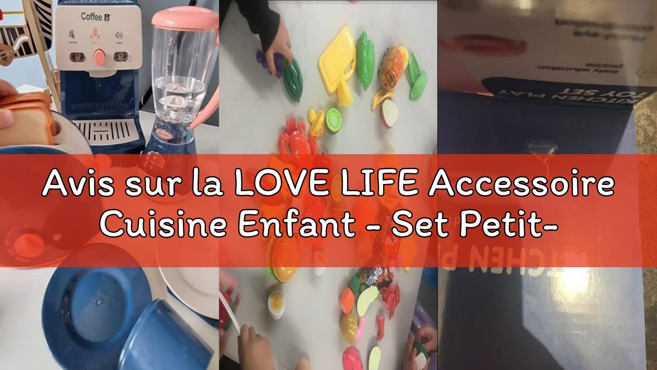 Avis sur la LOVE LIFE Accessoire Cuisine Enfant - Set Petit-Déjeuner avec Cafetière, Mixer, Blender,