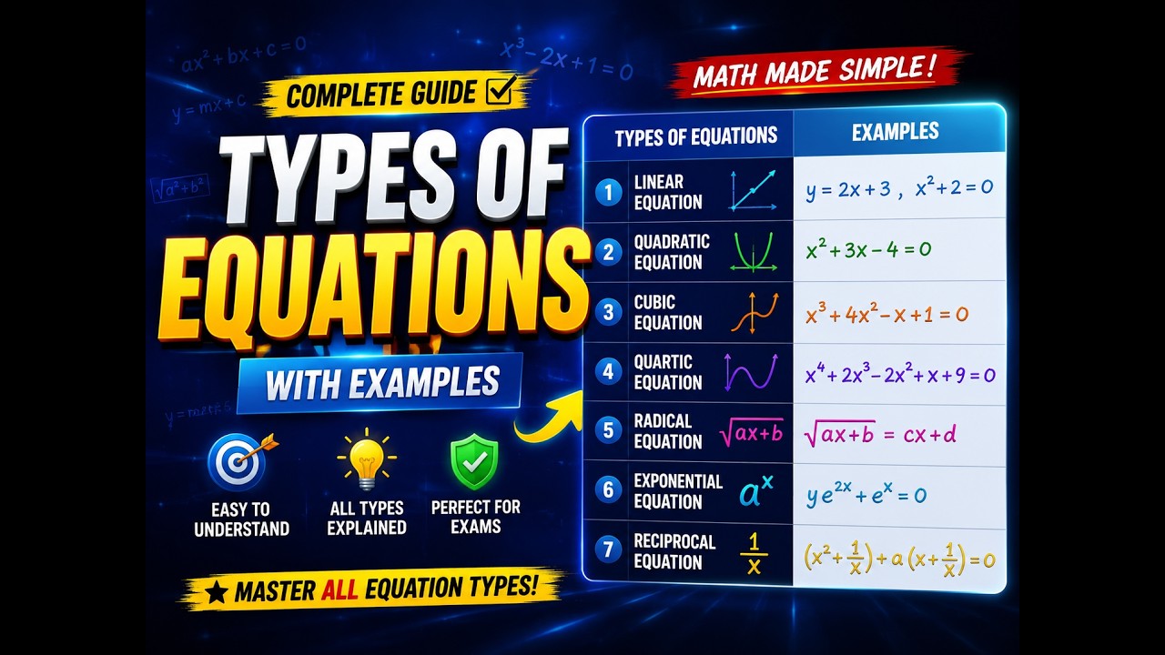 Types of Equation || What is Equation