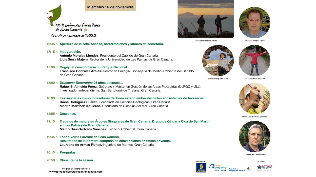 Jornada 1/3 | Miércoles 16 de Noviembre 2022 - XXIX Jornadas Forestales de Gran Canaria