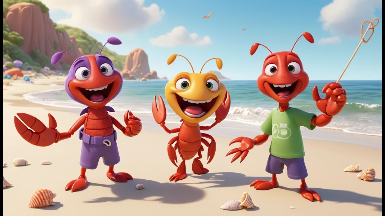 Fünf kleine Hummer schneiden, schneiden, schneiden | Lustiges Unterwasserlied & Kinderlieder