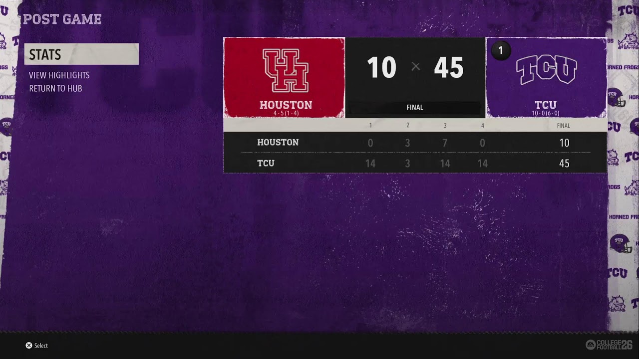 CFB26 KINETIKCFB P5 League Houston Cougars at TCU Horned Frogs