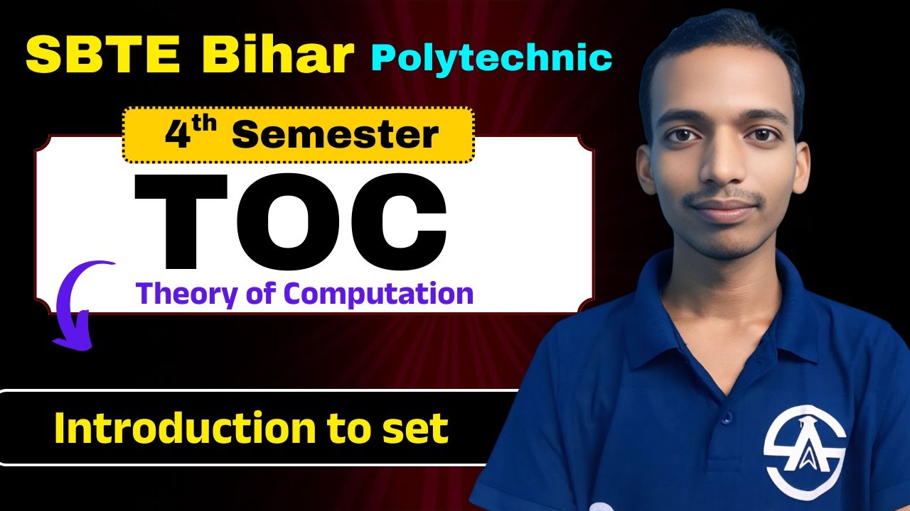 SBTE Bihar | TOC | Computer Science 4th Semester | Introduction to Set by Vipin SIr