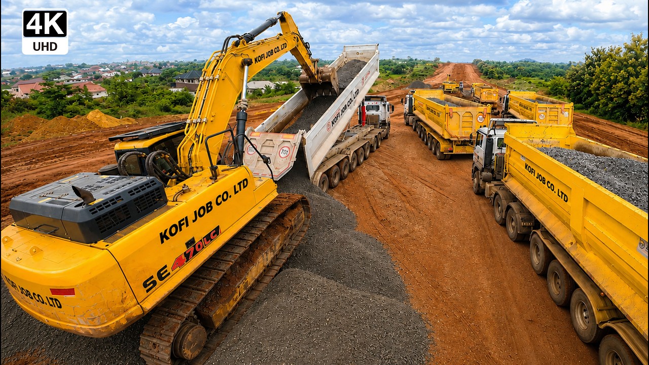Massive Sub Base Delivery from Kumasi for the Sunyani Outer Ring Road 4K - Big PUSH Project