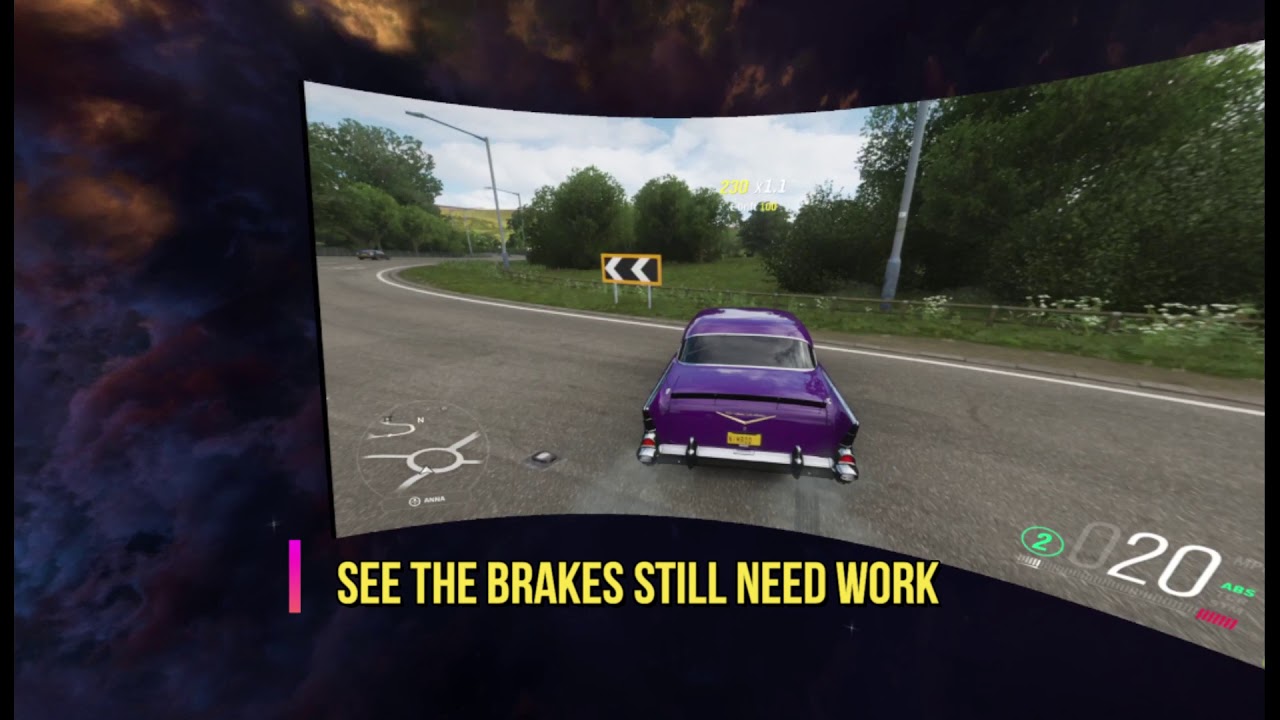FH4 Virtual desktop  8x16ft screen. Thanks SingleRacer for the wheel settings.