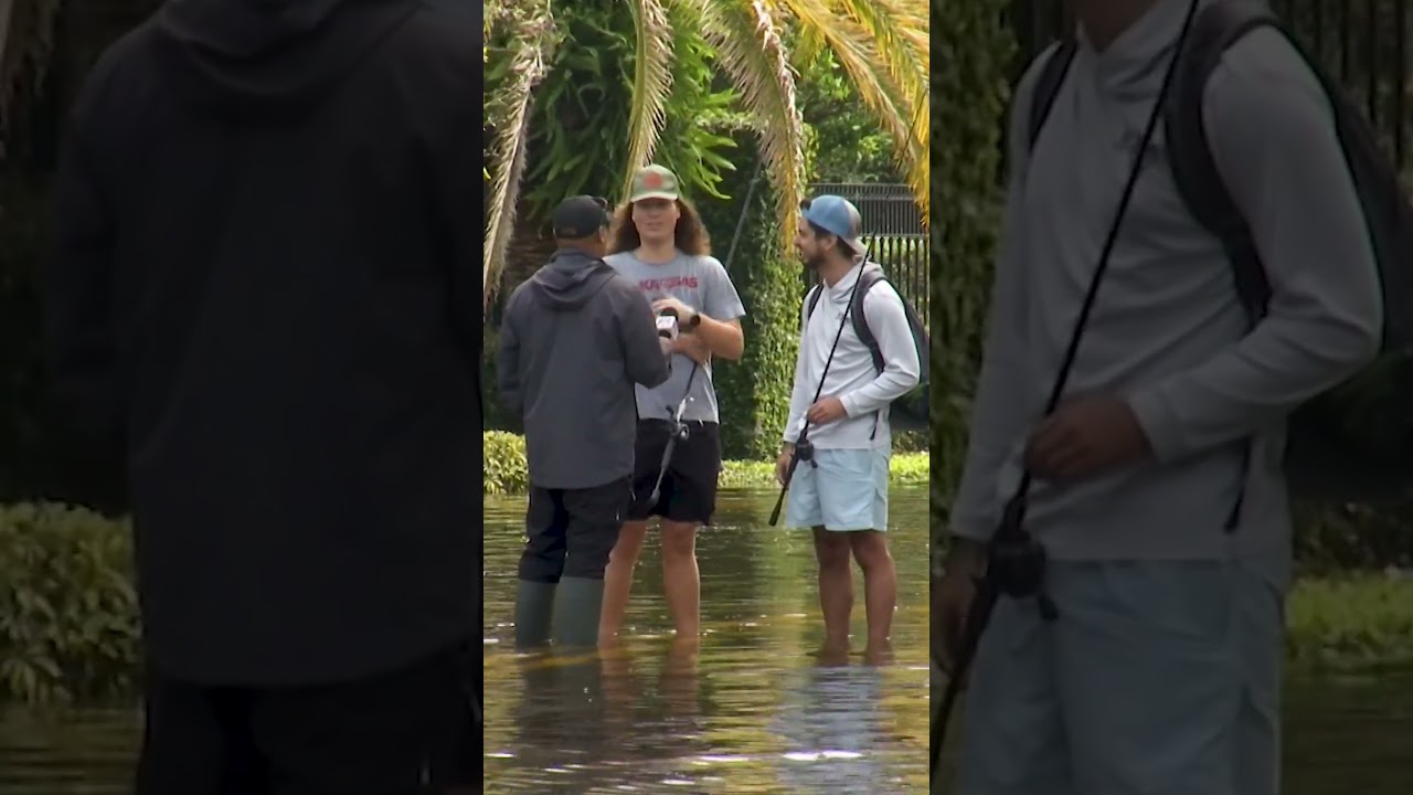 Florida man goes fishing in the street just a day after Hurricane Milton. #floridaman