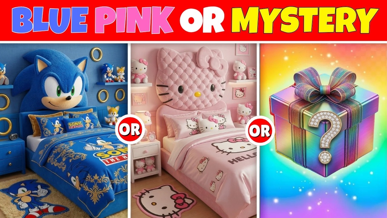 Would You Rather.. Blue vs Pink vs Mystery Gift Challenge 🎁 | Quiz Spark