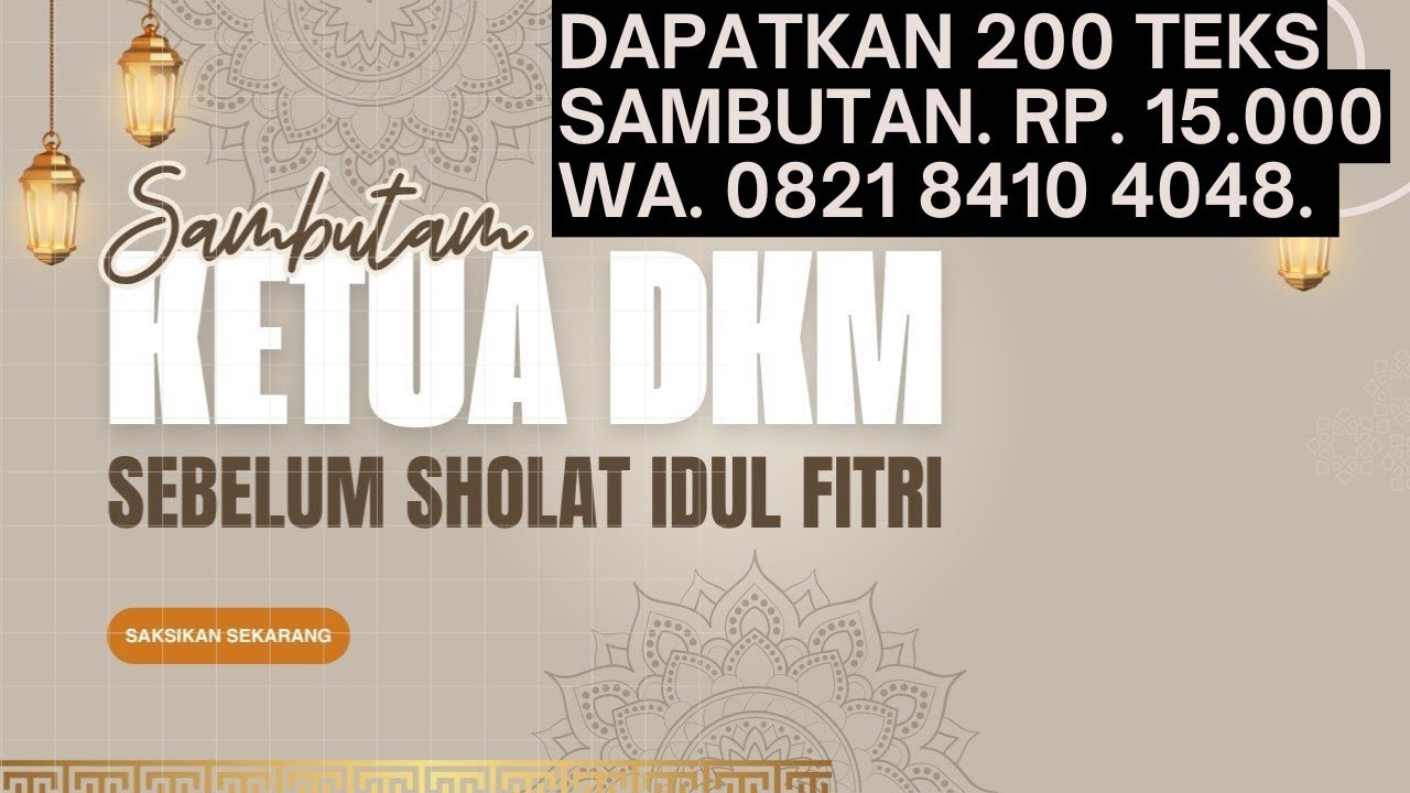 Sambutan Ketua DKM Sebelum Shalat Idul Fitri