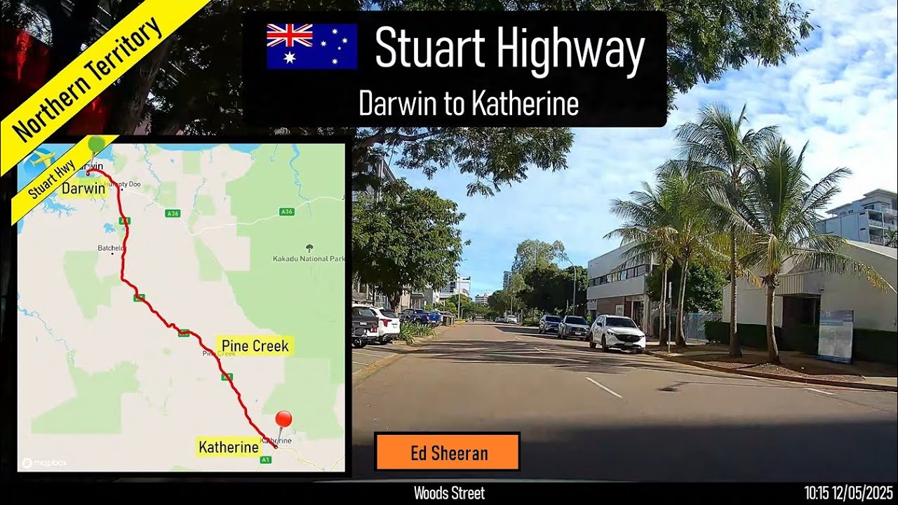 ♪ Drive from Darwin to Katherine, along the Stuart Hwy, Northern Territory, Australia