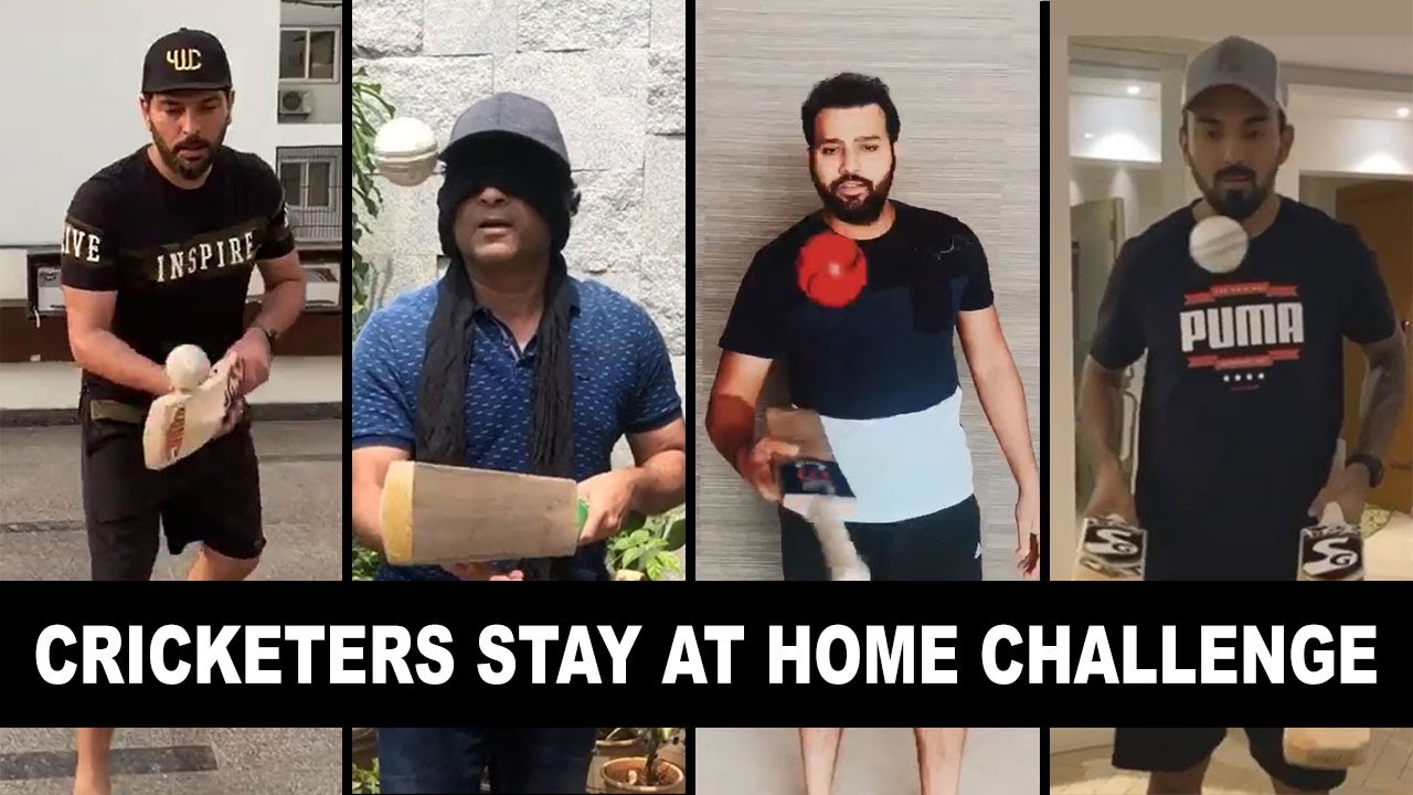 Cricketers Stay At Home Challenge ft. Yuvraj Singh, Rohit Sharma, Sachin Tendulker, KL Rahul.