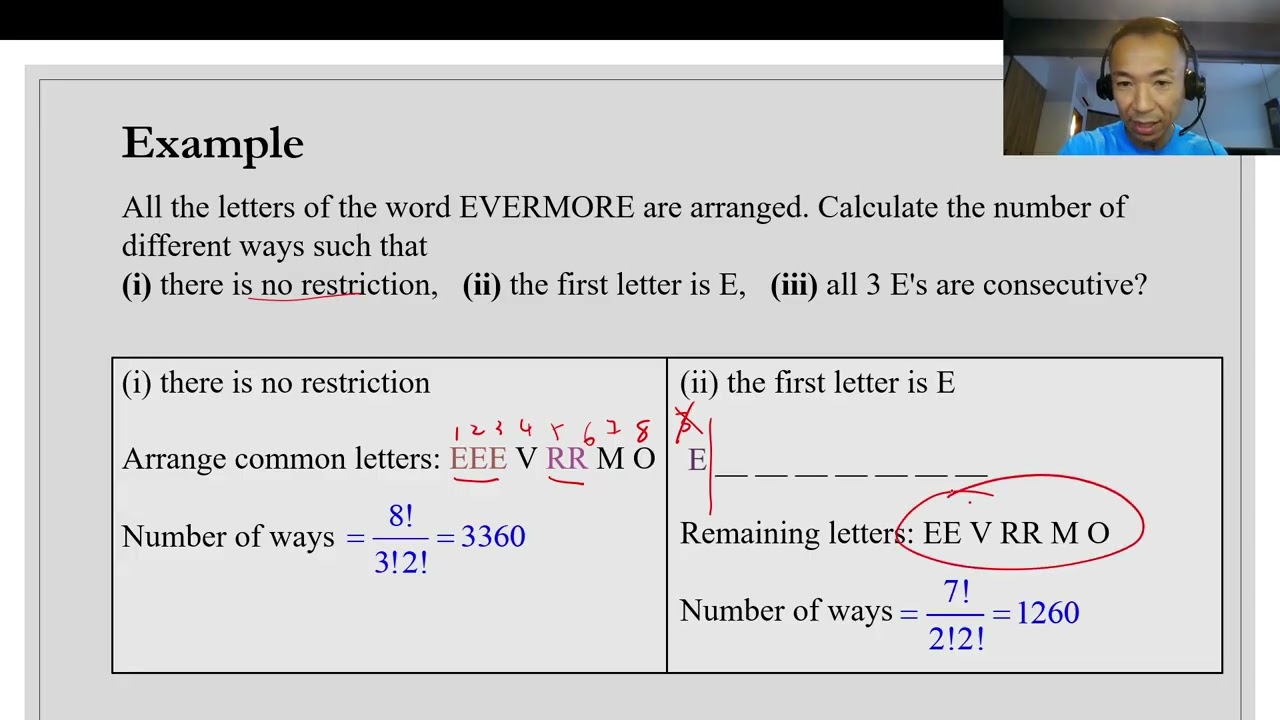 Permutations and Combinations 17-Arrangement of n objects, not all distinct - Example