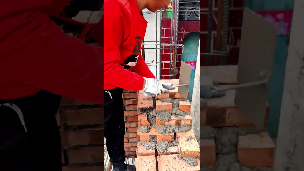 Amazing Bricklaying Skills! Watch a Pro at Work #shorts