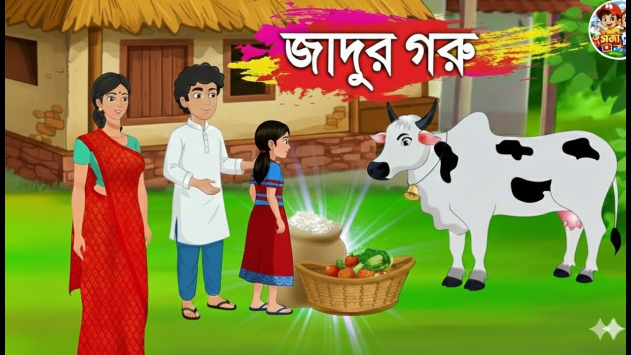 জাদুর গরু | Magic Cow Story in Bangla | Moral Cartoon Story | Bangla Fairy Tale