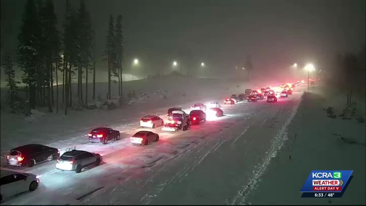 Northern California snow coverage on Feb. 16 | Spinouts force I-80 closure