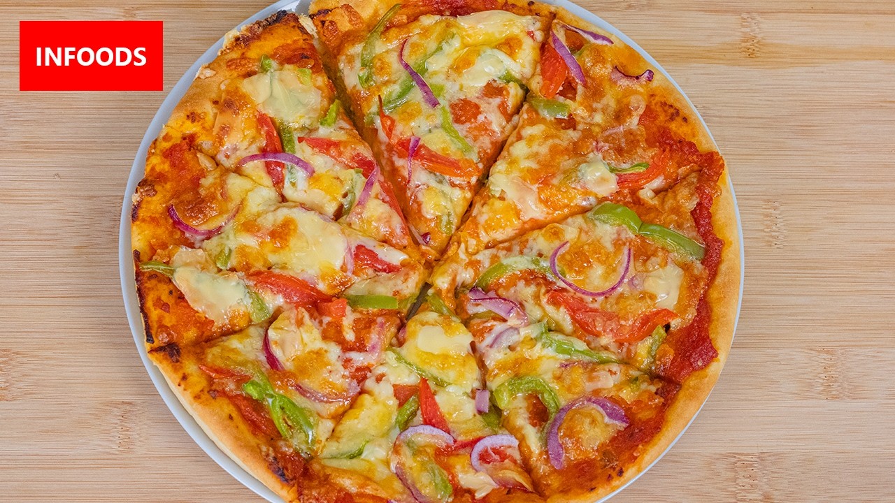 Vegetarian Pizza Recipe | How to Make Pizza at Home | Homemade Pizza Recipe | Infoods