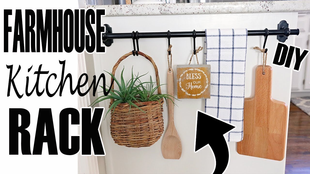 FARMHOUSE DIY DECOR ⚪ KITCHEN TOWEL RACK