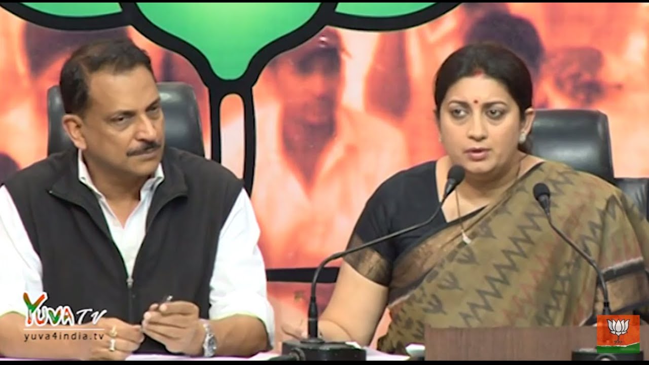 Press on the deteriorating law and order situation in Kerala by Shri R.P Rudy & Smt. Smriti Irani