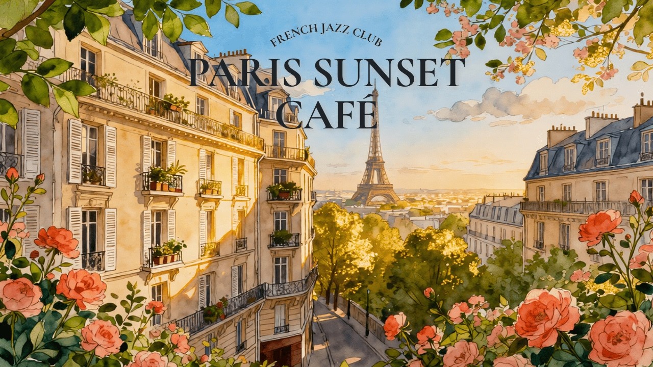 𝐏𝐀𝐑𝐈𝐒 𝐒𝐔𝐍𝐒𝐄𝐓 𝐂𝐀𝐅𝐄́ ☕ Romantic French Jazz &ndash; Cozy Coffee Instrumental | Piano & Accordion