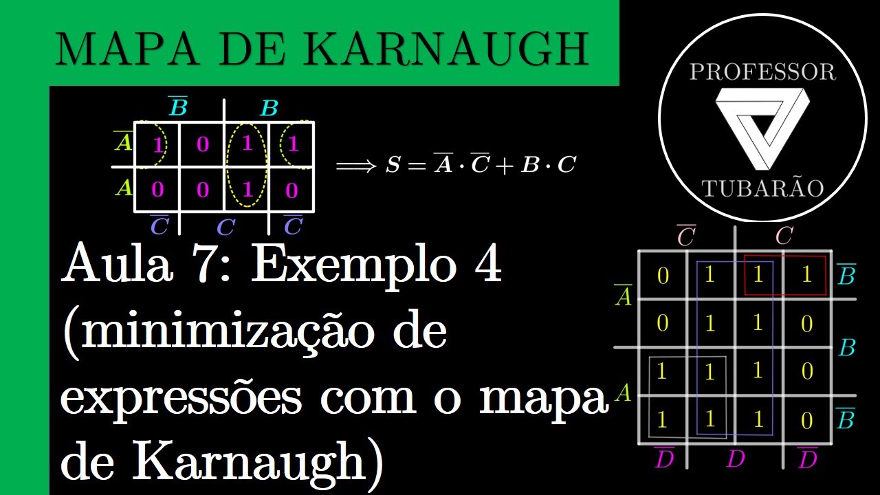 Mapa de Karnaugh - Aula 7: Exemplo 4 (minimização de expressões com o mapa de Karnaugh)