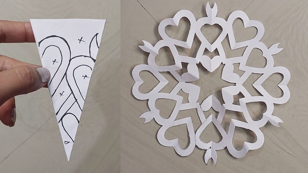 How to make easy and beautiful snowflakes ❄️♥️ #papercraft #snowflakes #part 164