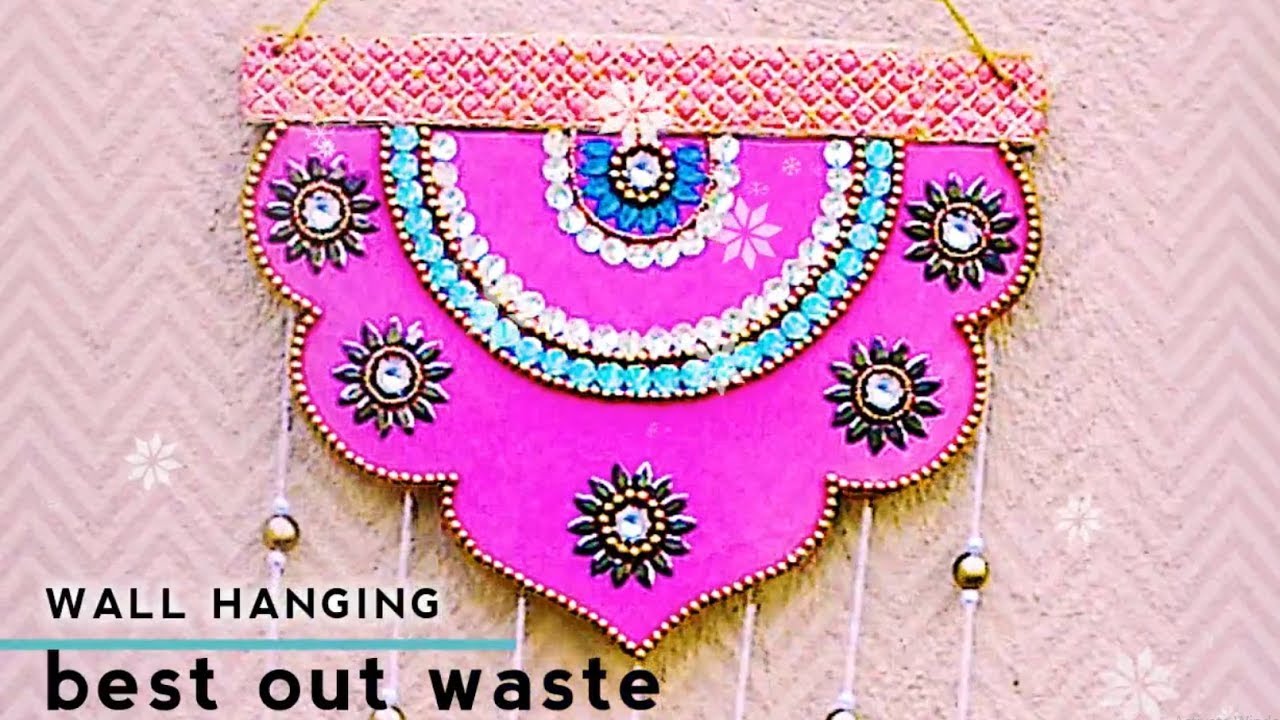 Best out of waste | wall hanging | DIY | newspaper | cardboard | wool | Art with Creativity 271
