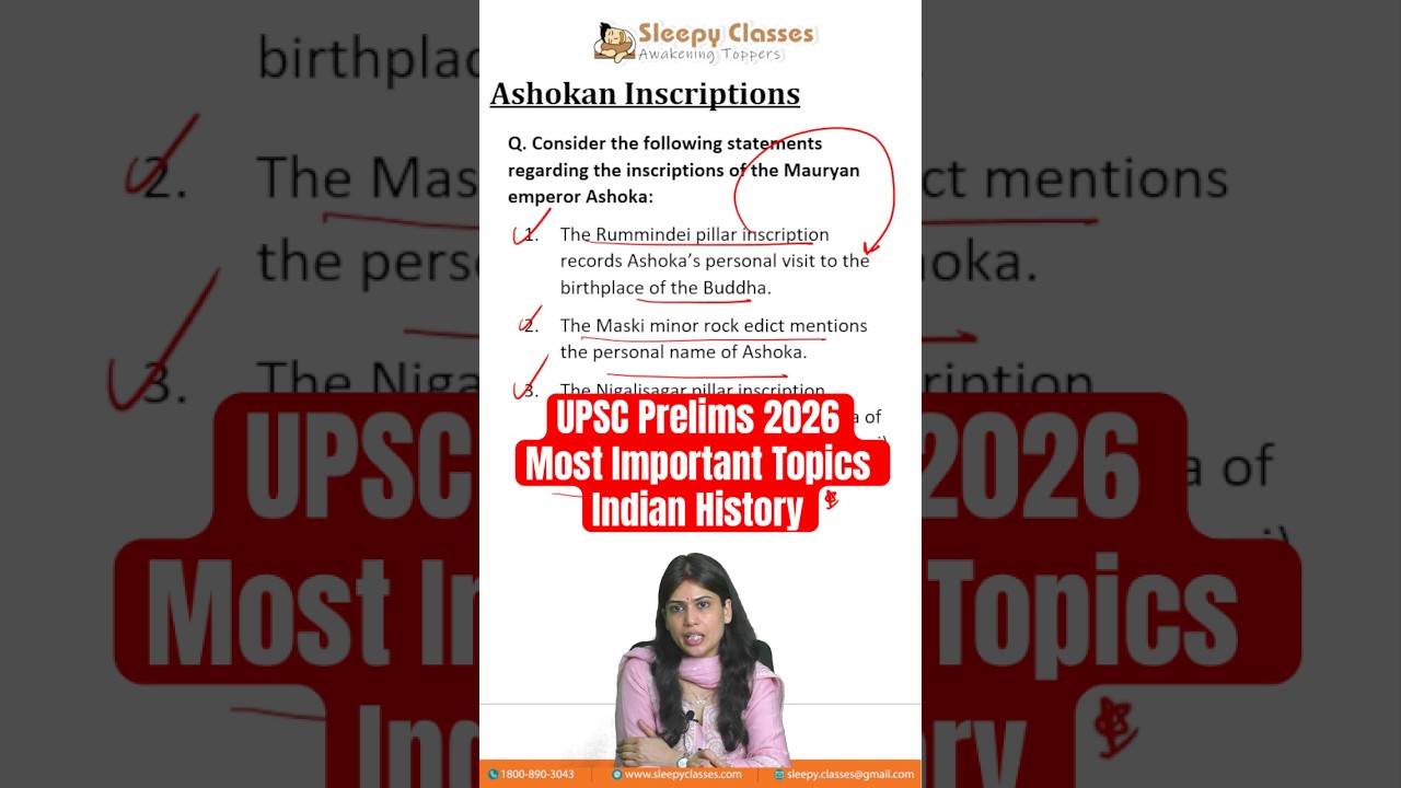 Ashokan Inscriptions | Maurya Empire and Ashoka | Ancient History | UPSC Prelims 2026#shorts #upsc