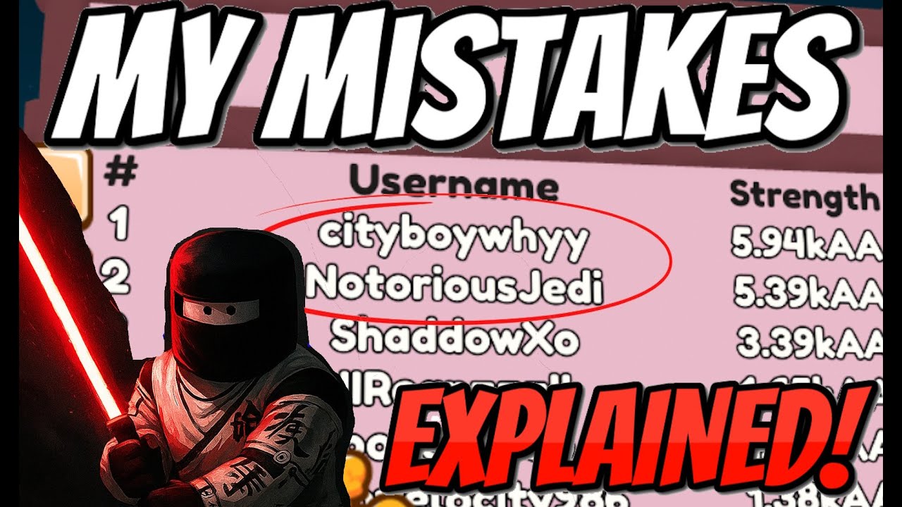 NotoriousJedi lost #1 Strength?!  My Mastery Update mistakes EXPLAINED! - Roblox Saber Simulator