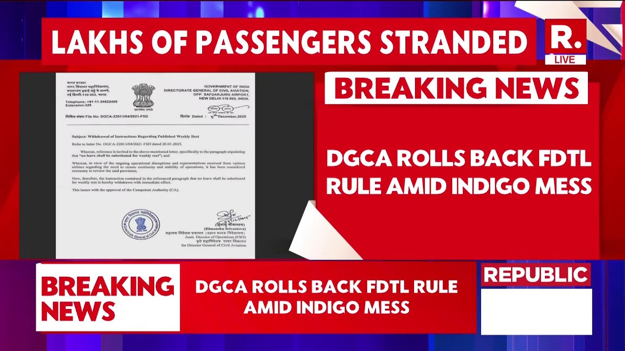 DGCA Rolls Back Flight Duty Norms Amid IndiGo Turmoil | Aviation Sector Under Pressure LIVE