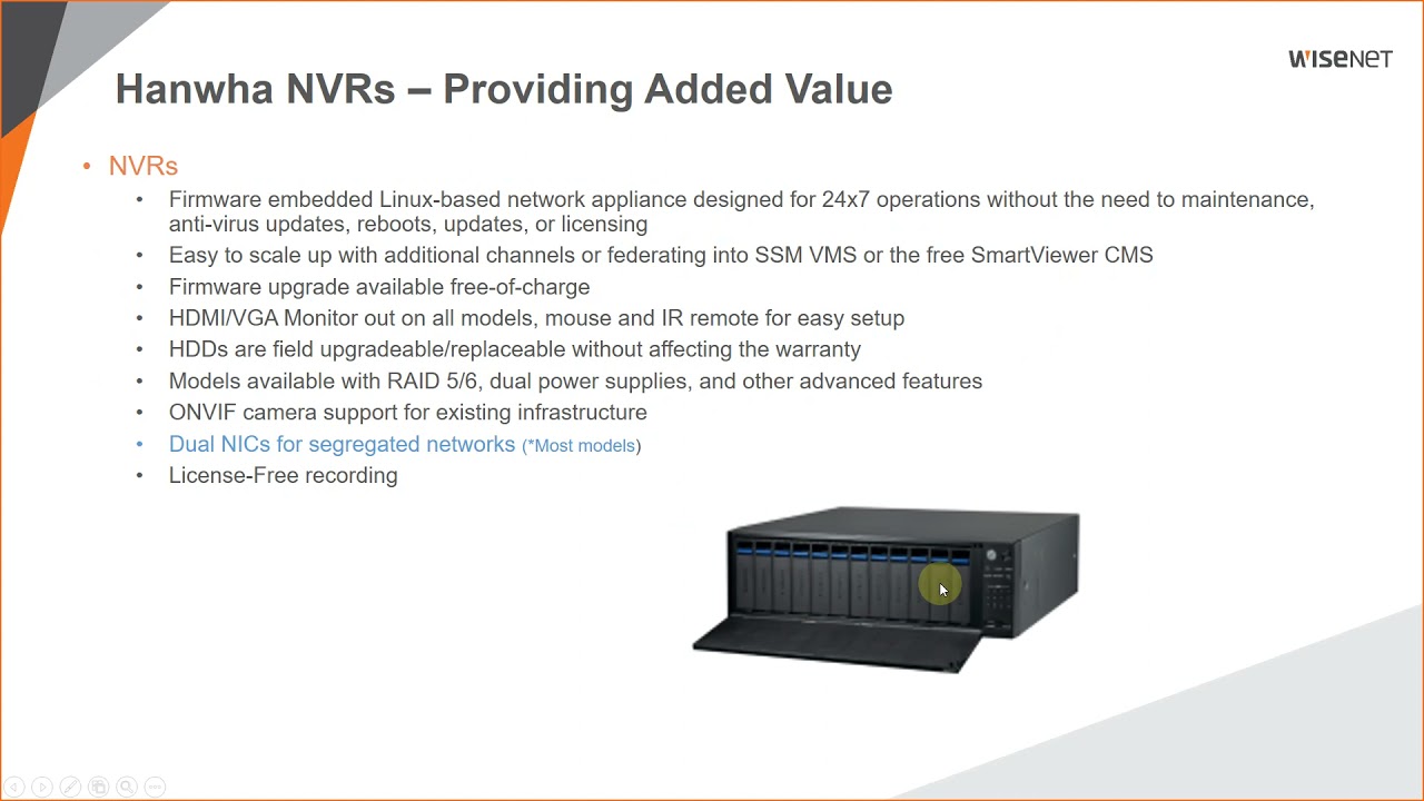 Wisenet NVR Pre Sales