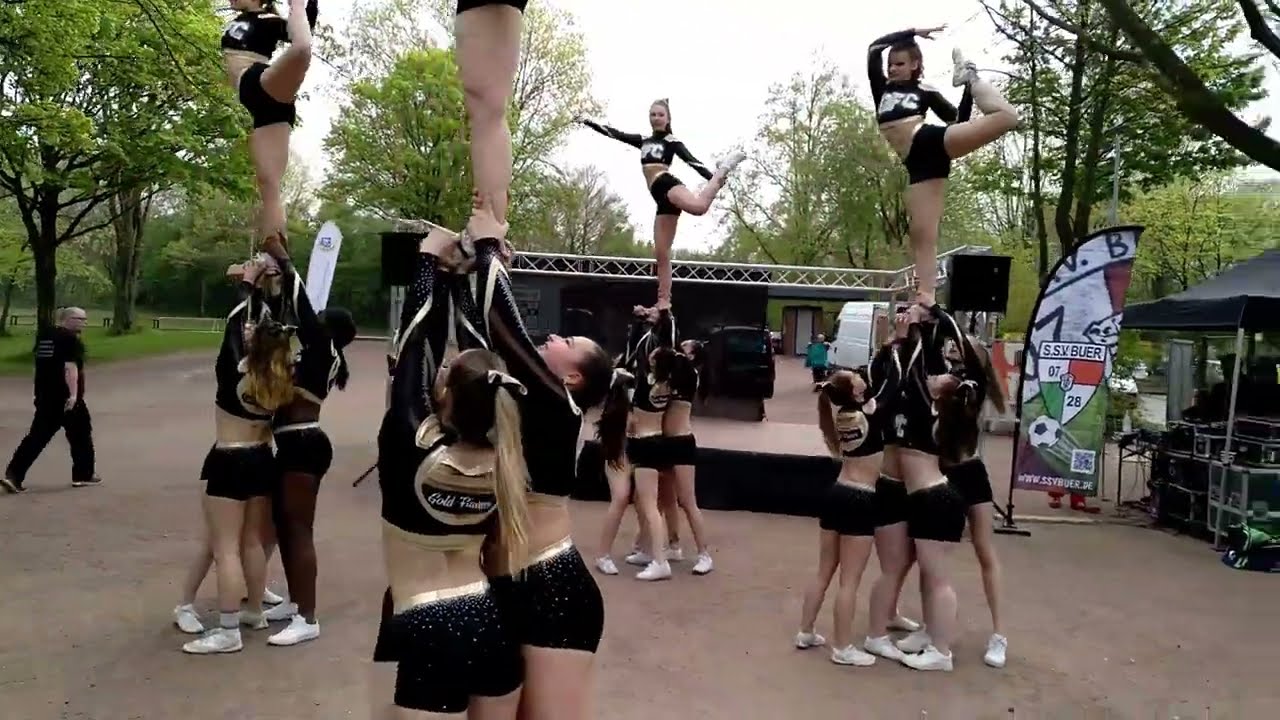 Gold Flames Cheerleader