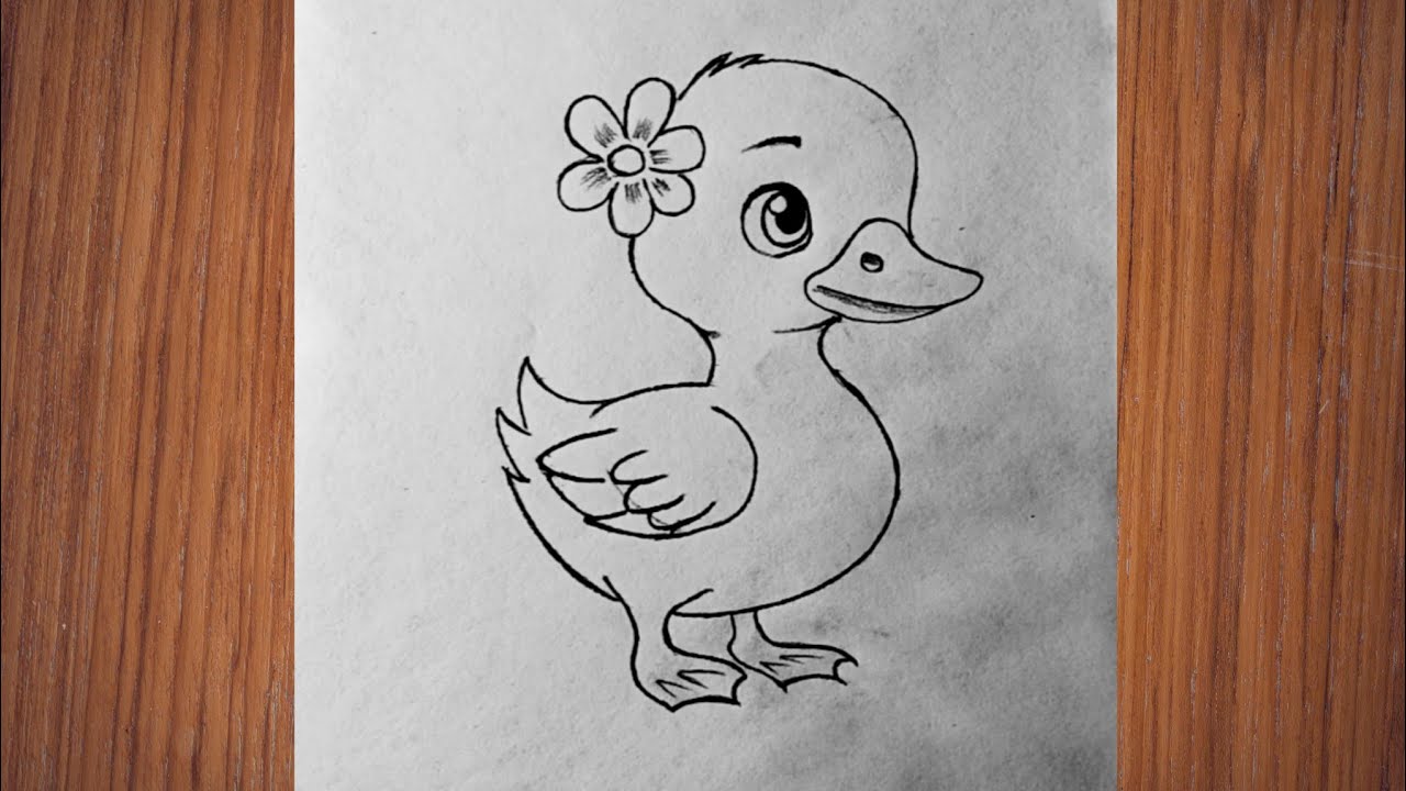 How to draw a duck white flower step by step tutorial | pencil drawing 