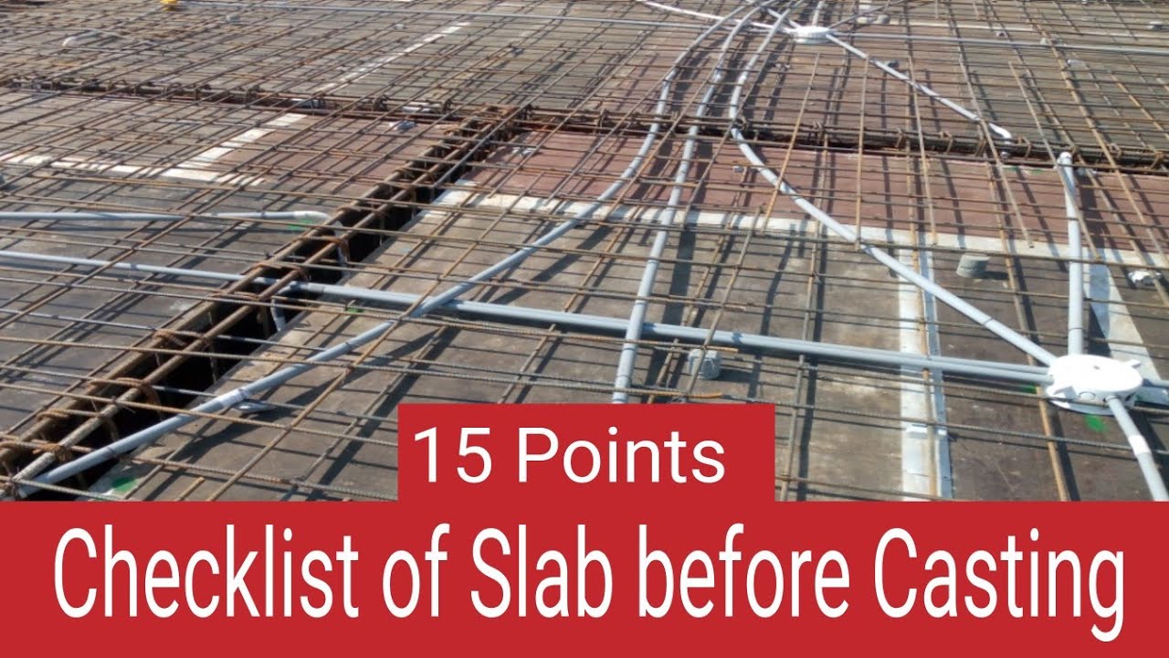 Checklist of Slab before Casting | 15 checking points for Site engineer