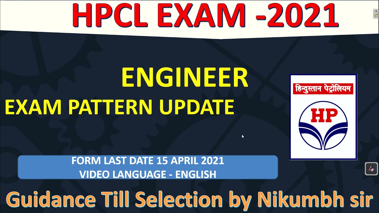 HPCL ENGINEER EXAM PATTERN 2021 IN ENGLISH