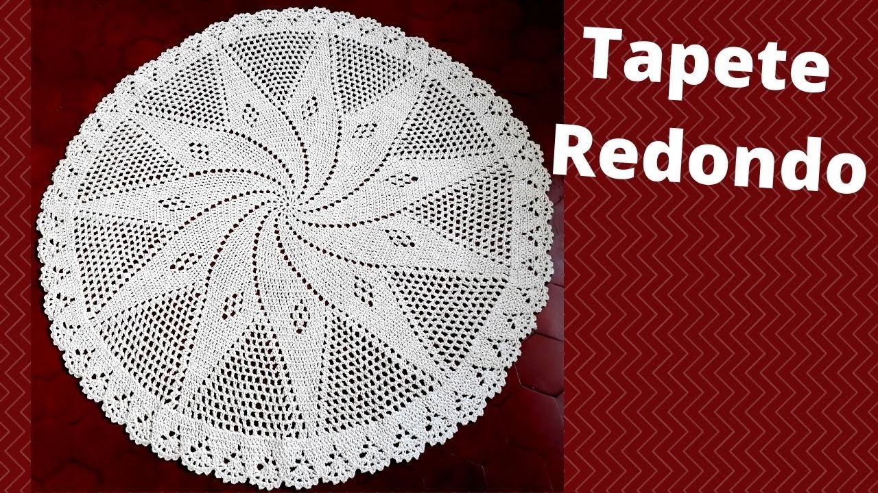 Tapete de Crochê Redondo Espiral Parte 1