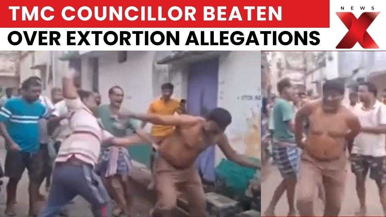 Bengal Shock: Angry Crowd Thrashes TMC Councillor Over Extortion Allegations | NewsX