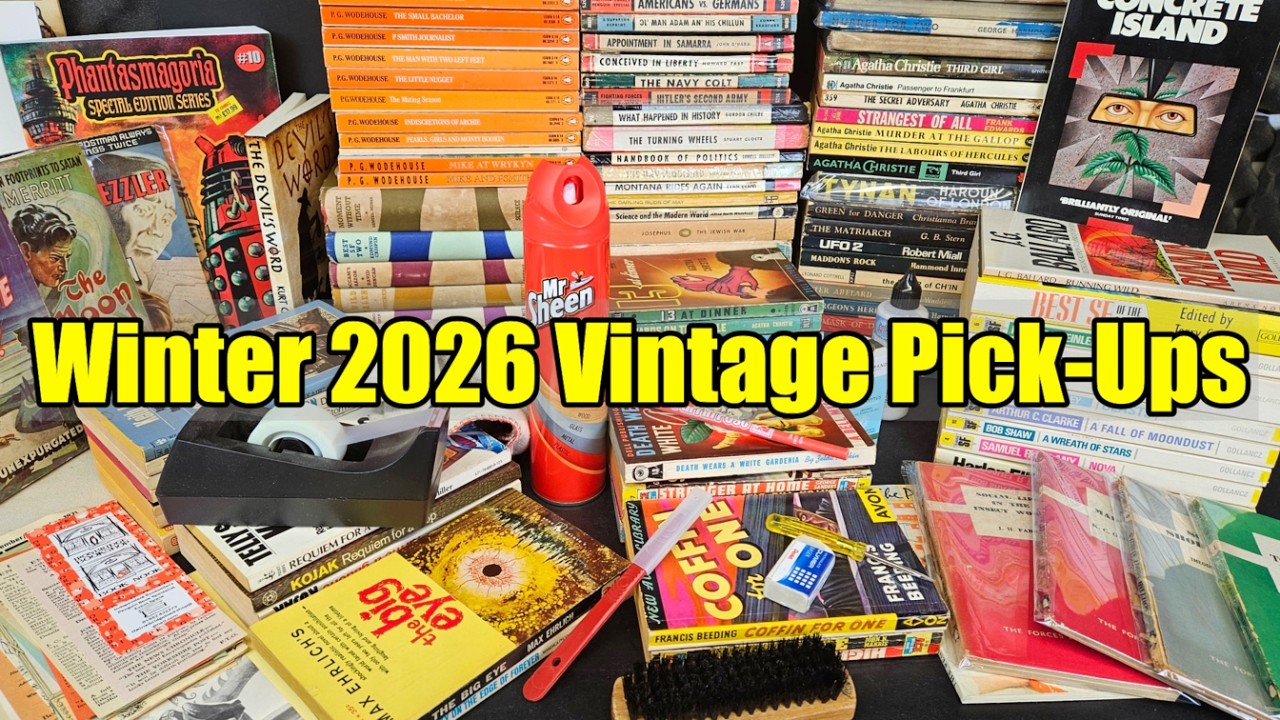 VINTAGE Book + PAPERBACK Pickups -  Winter 2026 - Dell Books - Vintage SF - DAW - ASMR, Maybe!