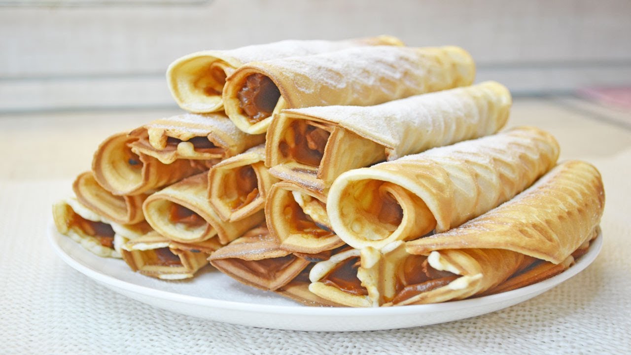 Вкусный десерт к чаю! Мягкие и ароматные ВАФЕЛЬНЫЕ трубочки со сгущенным молоком!