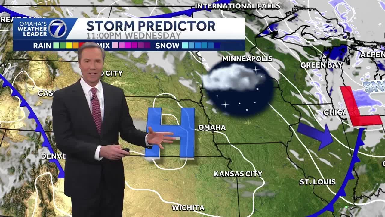 Winds diminishing in Omaha this evening