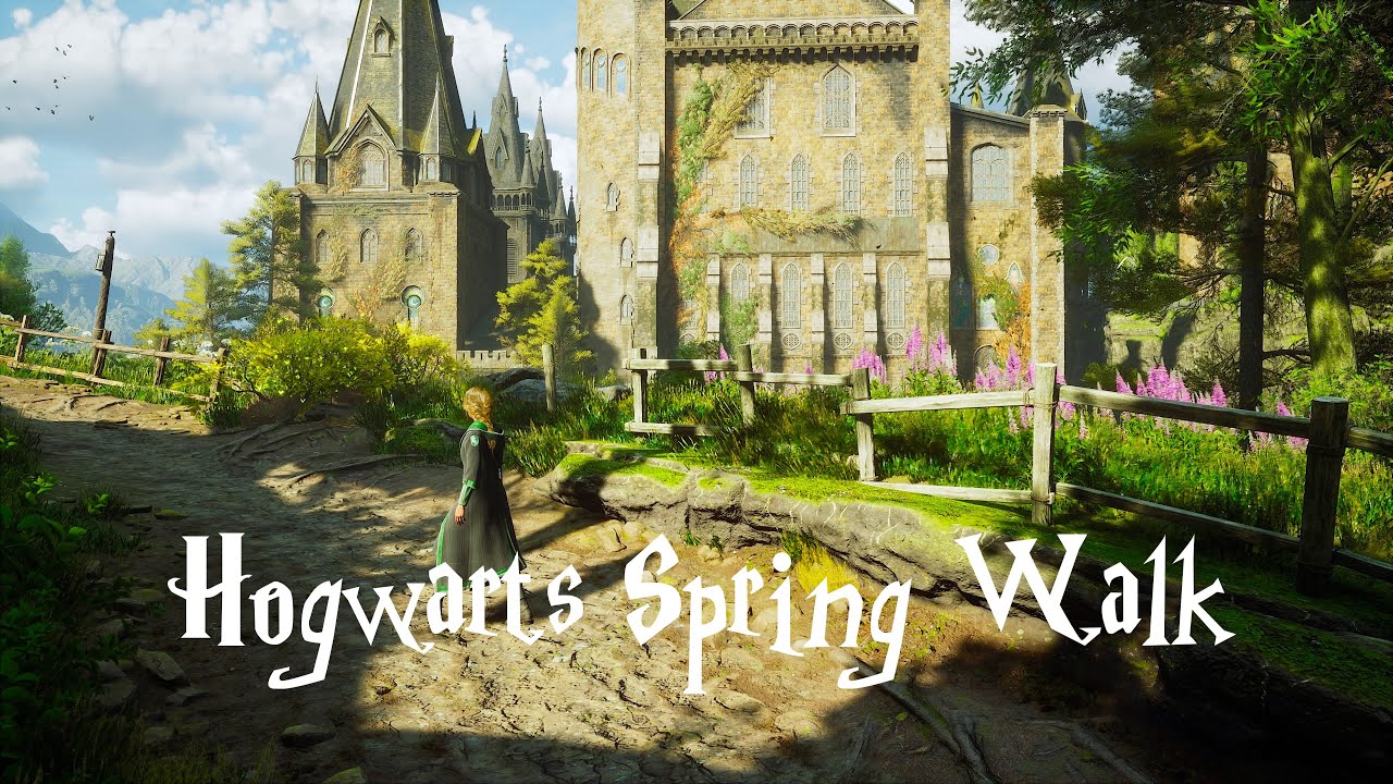 Peaceful Spring Walk in Hogwarts Grounds | Hogwarts Legacy (ambience)