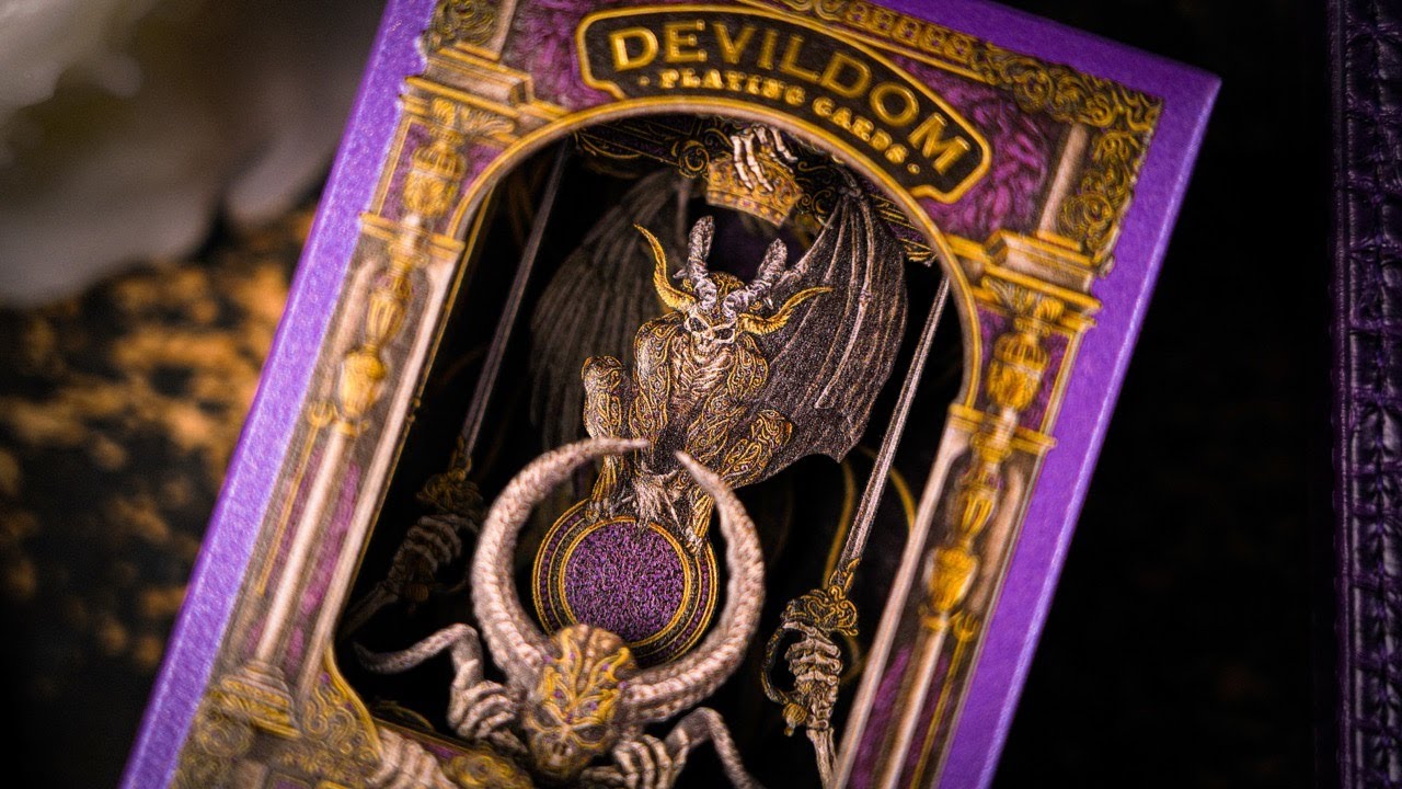 Purple Devildom Leather Playing Cards