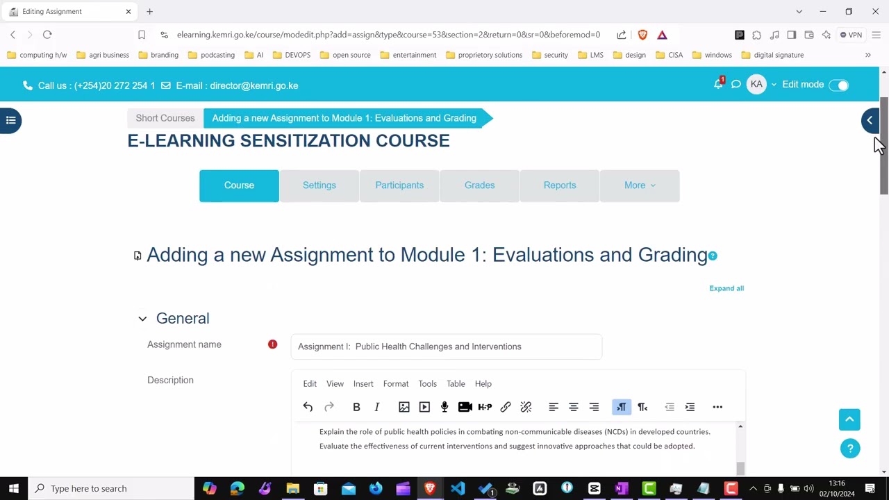 Lesson 2  LMS Assignments Setup