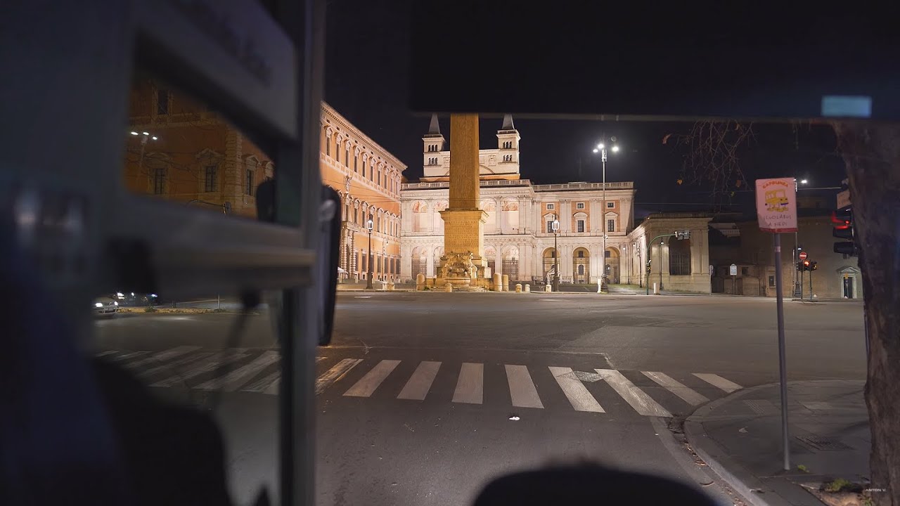 Italy, Rome, night bus ride from Termini to Flumincio Airport ( 1 of 2 )