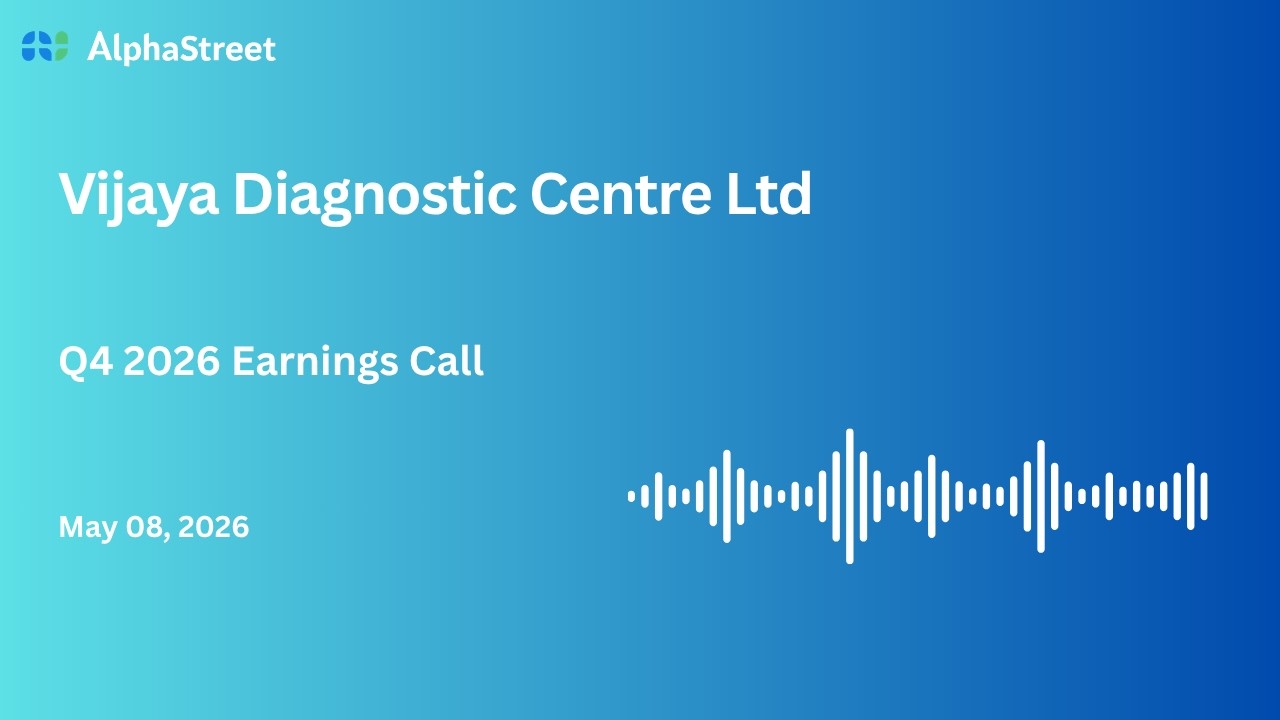 Конференц-звонок по итогам 4 квартала 2025-2026 финансового года компании Vijaya Diagnostic Centr...