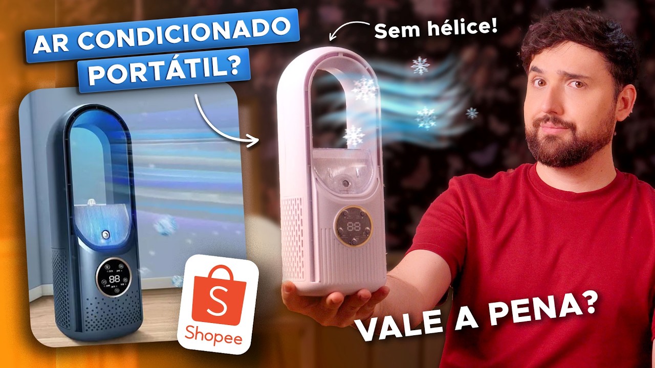 🥵 COMPRAS DA SHOPEE PARA O CALOR | Testei Mini Ar Condicionado Portátil | Vale a Pena?