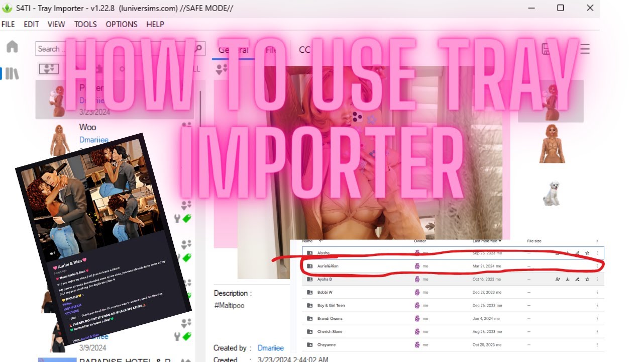 Sims 4 💚 | How I Export and Upload my sims using Tray Importer💜