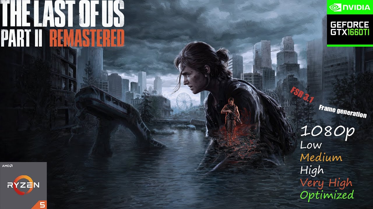 The Last of Us Part II Ryzen 5 2600 & GTX 1660 TI | 1080p FSR 3.1 FG All Setting