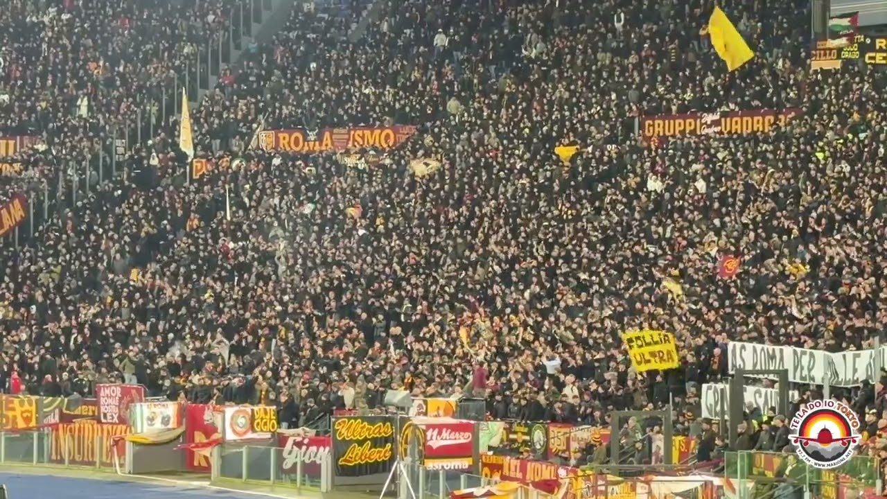 Roma - Cagliari 2-0: Dentro lo Stadio Ti sostengo - Coro Curva Sud