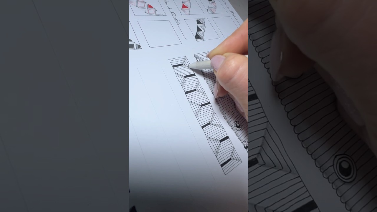 Drawing new tangle. Zentangle drawing