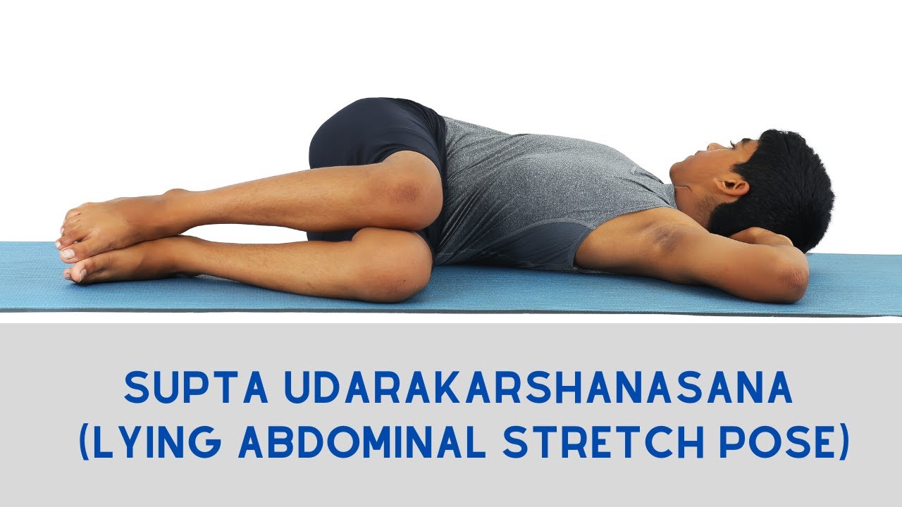 Supta Udarakarshanasana (Lying Abdominal Stretch Pose)
