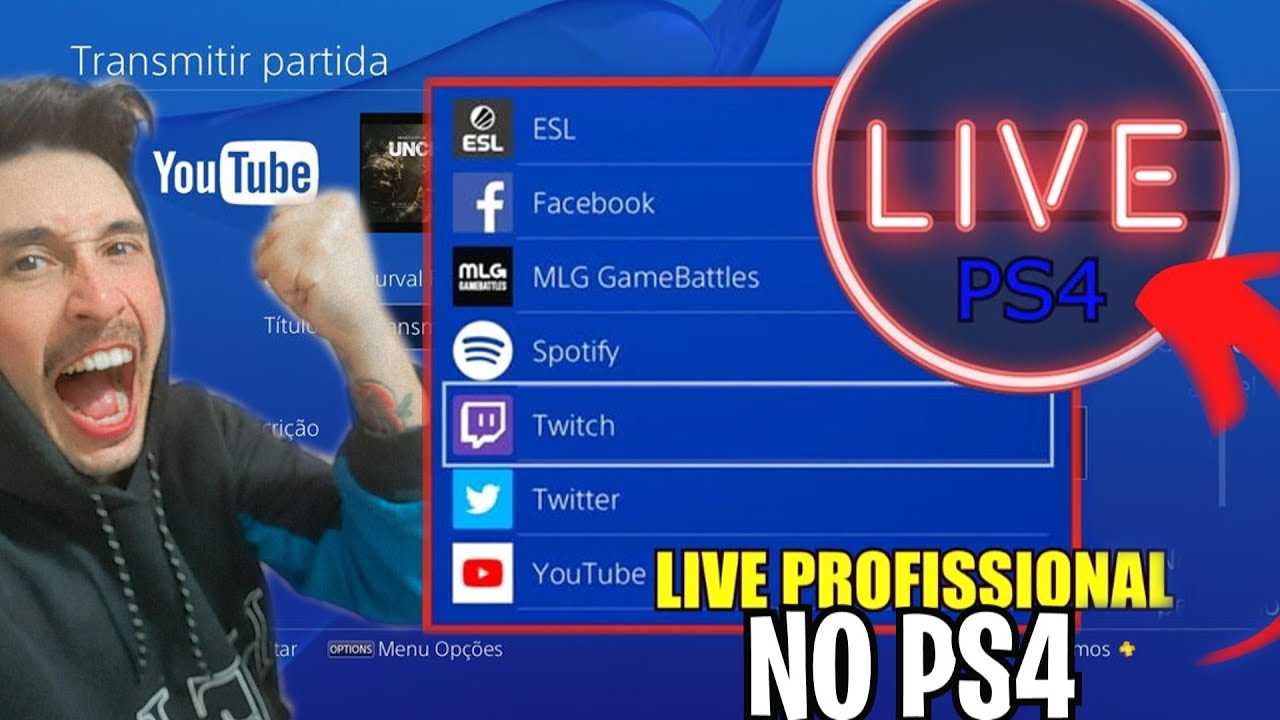 COMO FAZER LIVE NO PS4, NO YOUTUBE, TWITCH, (METODO FACIL)